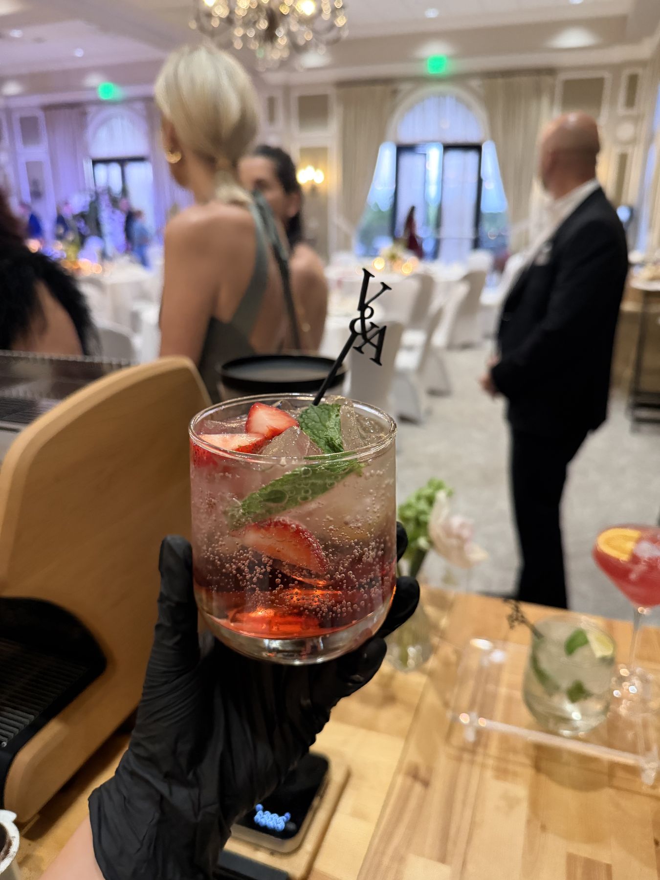 Strawberry mocktail served at a wedding reception
